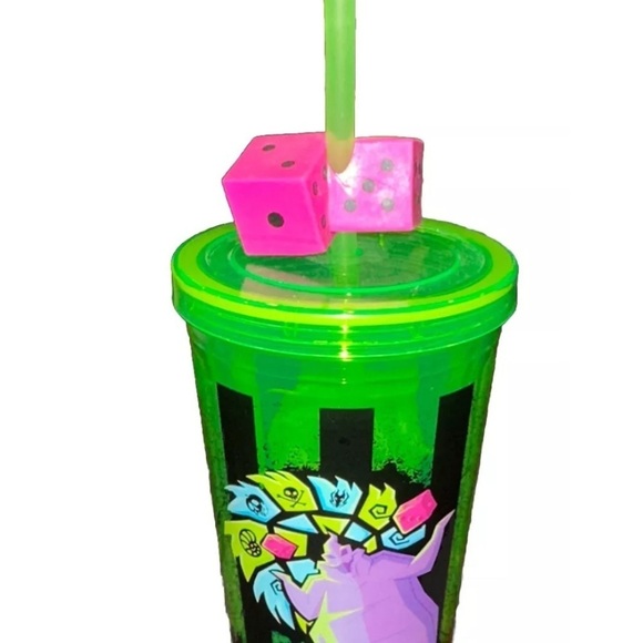 Disney Parks Oogie Boogie Bash Tumbler 2022 Light Up Cup Dice Straw DCA NEW - Picture 1 of 6